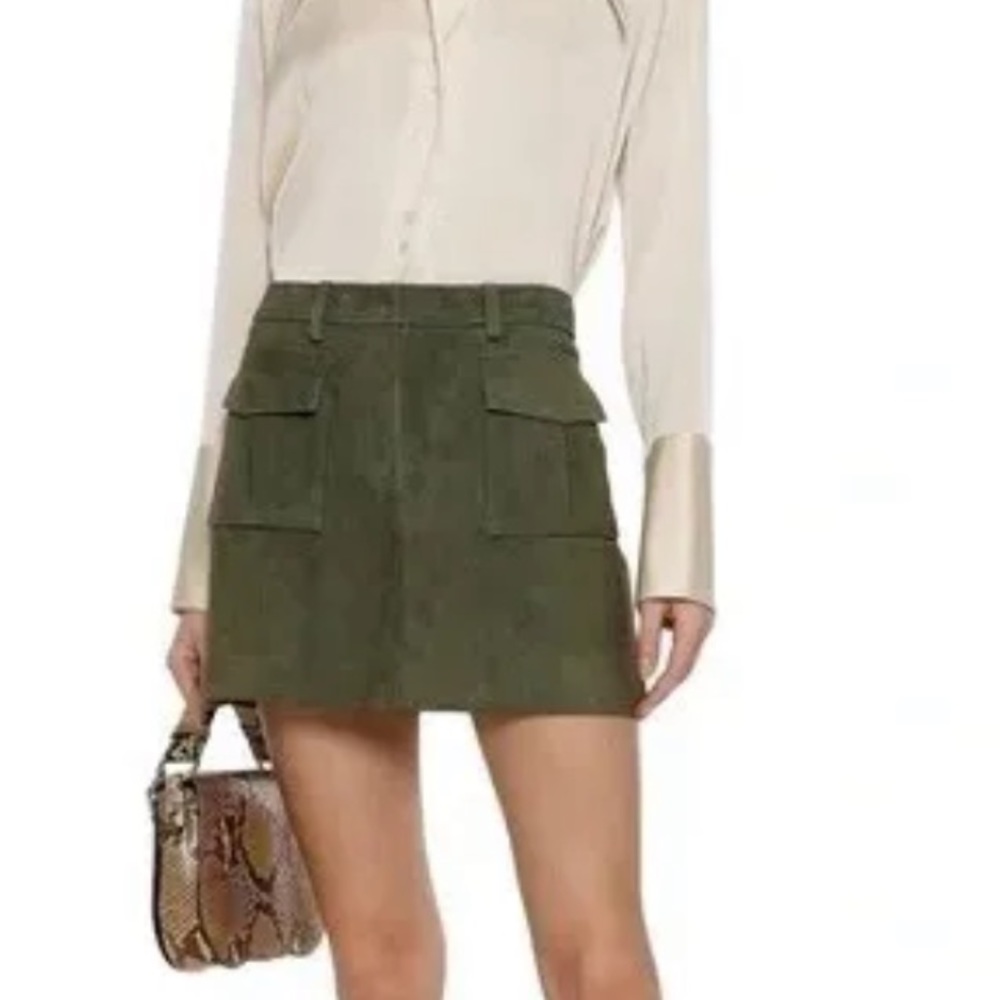 Theory Lupah L Utility Skirt in Suede